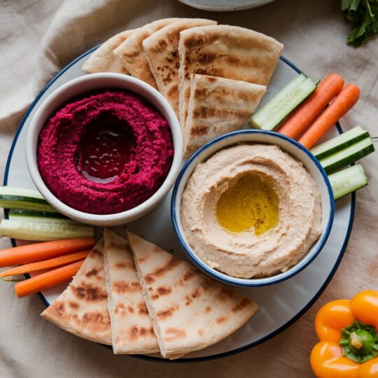 fresh white Hummus for vegan