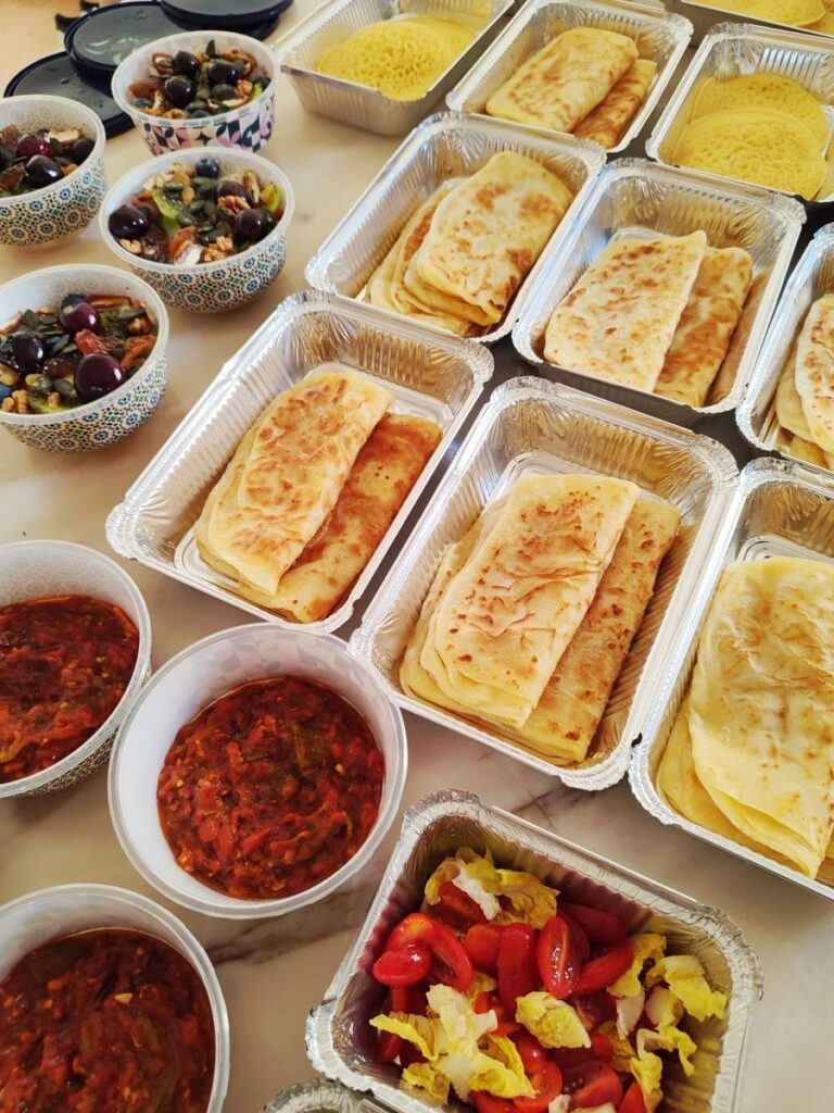 Fresh vegan breakfast delivery box prepared in Marrakech