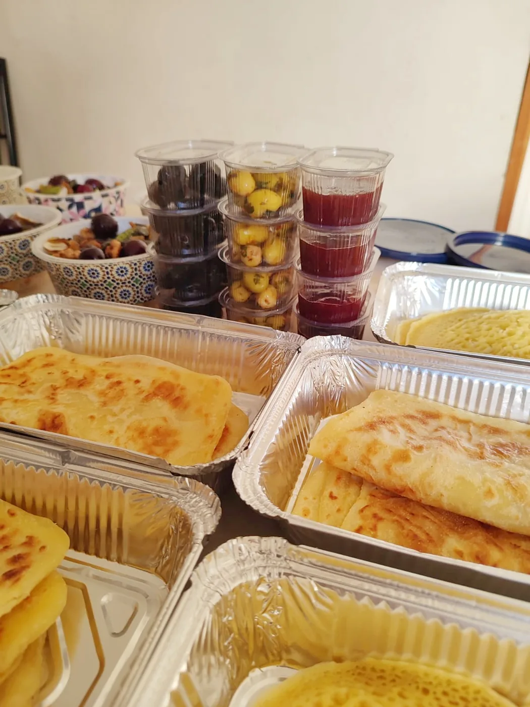 Moroccan vegan breakfast platter ready for delivery